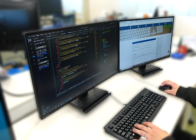 デュアルディスプレイの写真